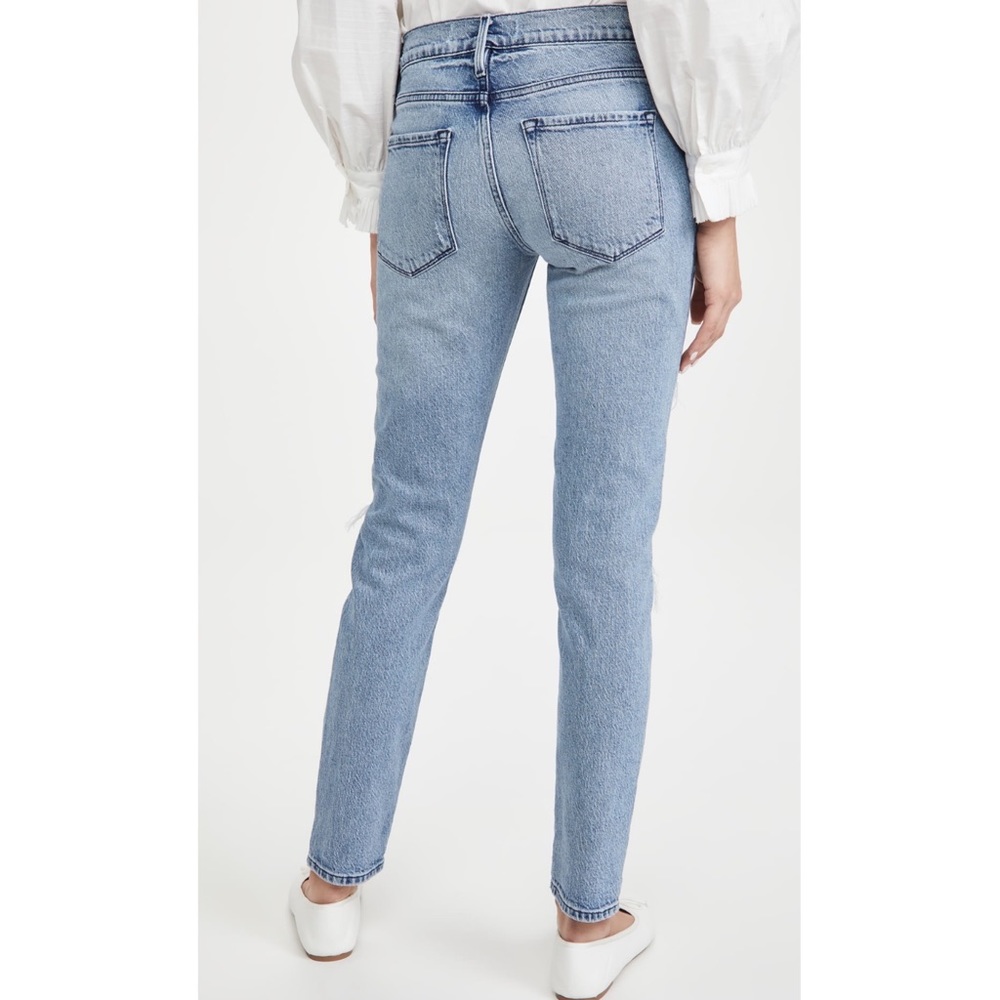 Frame Le Garçon Straight Leg Jeans in Beldon Rips - Picture 2 of 7